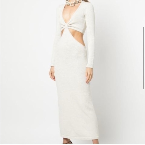 CULT GAIA Knit Cut Out Jana Dress in Off White Size Large NWT - Picture 4 of 15